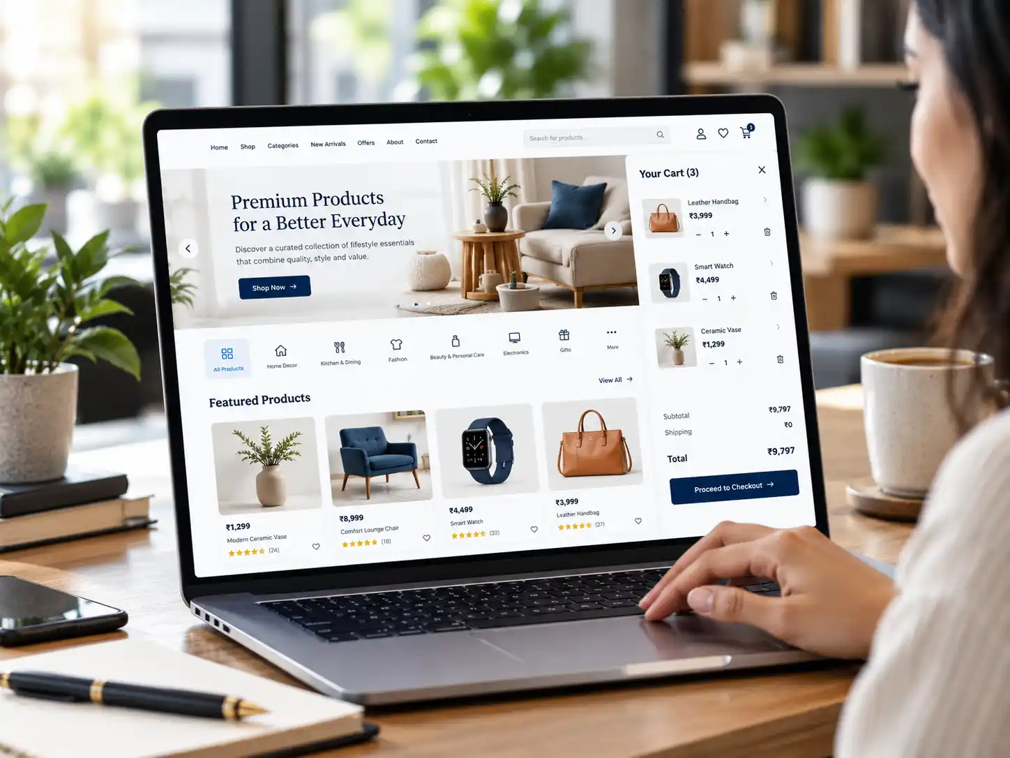 E-commerce website preview